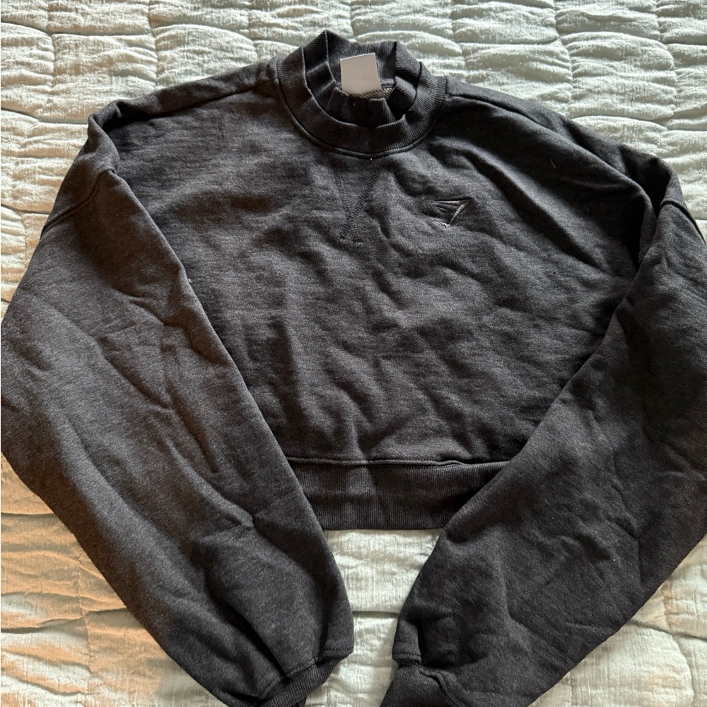 Gymshark Charcoal Cropped Sweatshirt